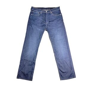 Levi 505 Jeans Mens 36x32 Regular Fit Straight Leg Dark Wash Blue